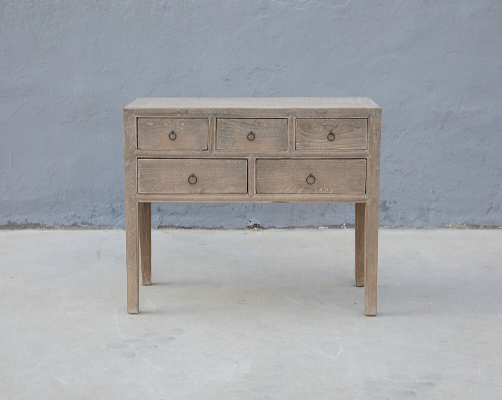 42-9456, Wooden side table with 5 drawers