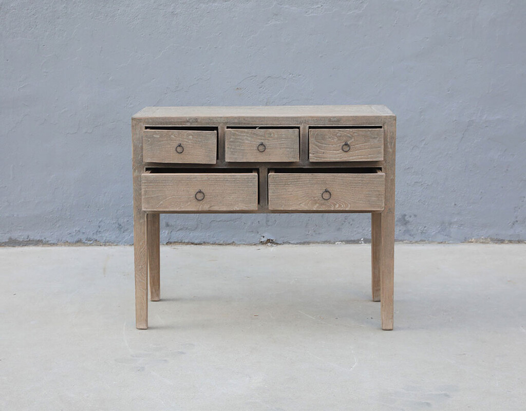 42-9456, Wooden side table with 5 drawers