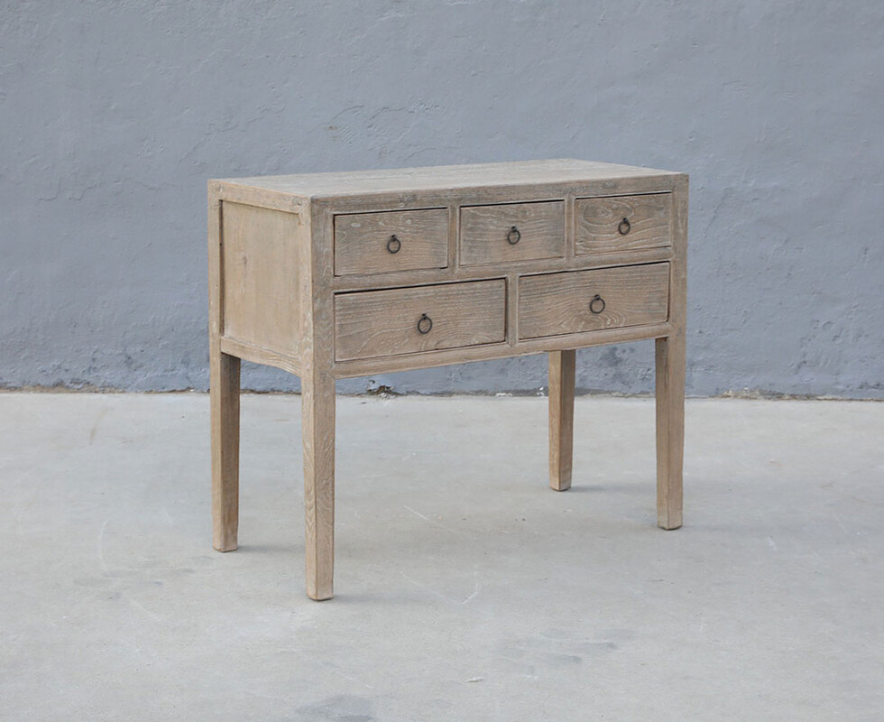 42-9456, Wooden side table with 5 drawers