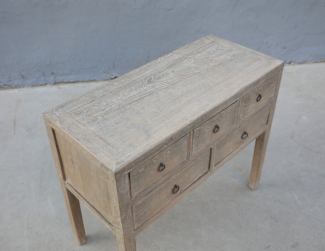 42-9456, Wooden side table with 5 drawers
