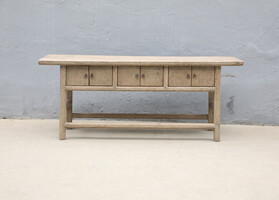 52-3730, Wooden side table with 6 doors