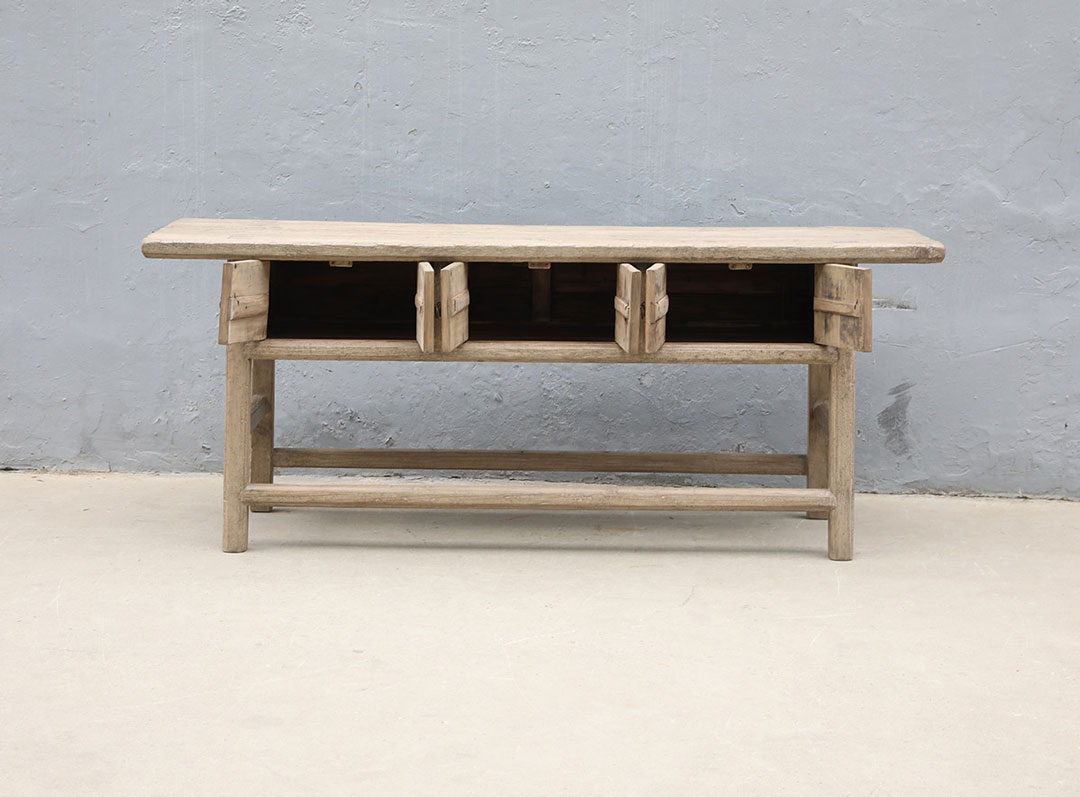 52-3730, Wooden side table with 6 doors