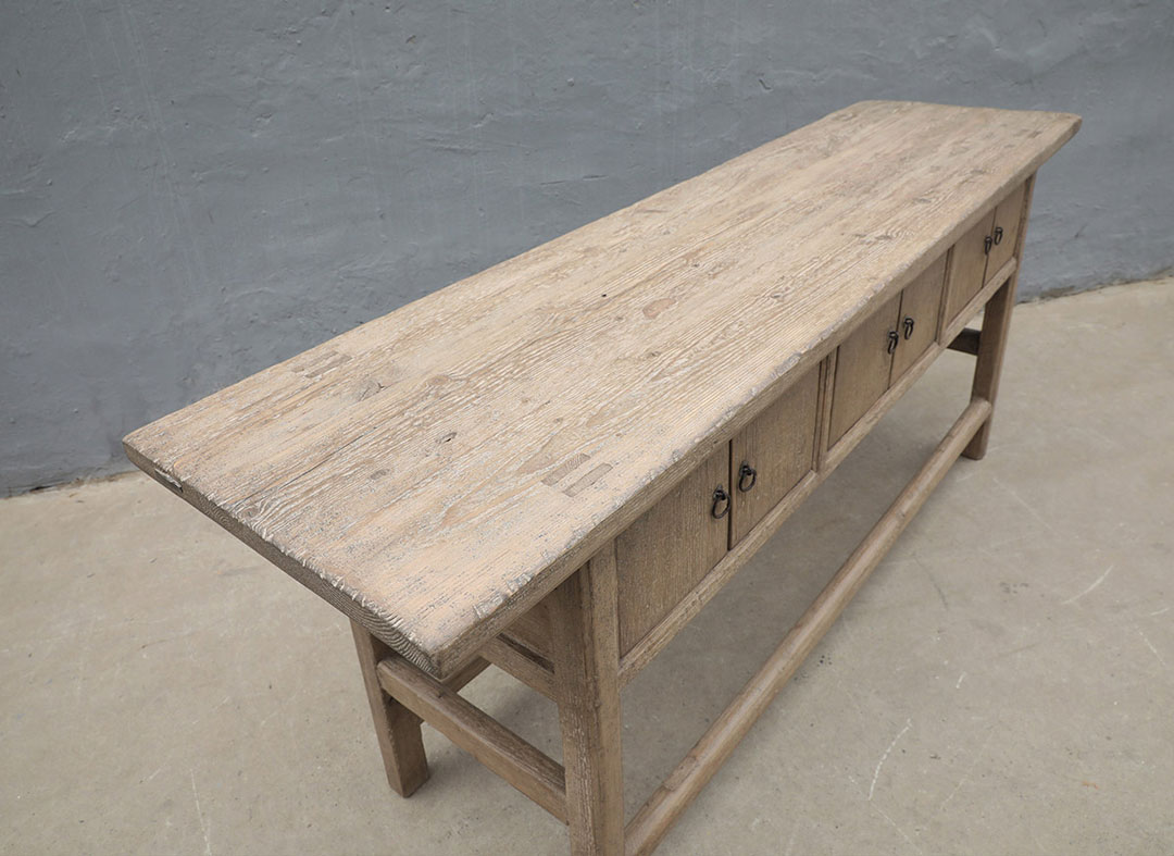 52-3730, Wooden side table with 6 doors