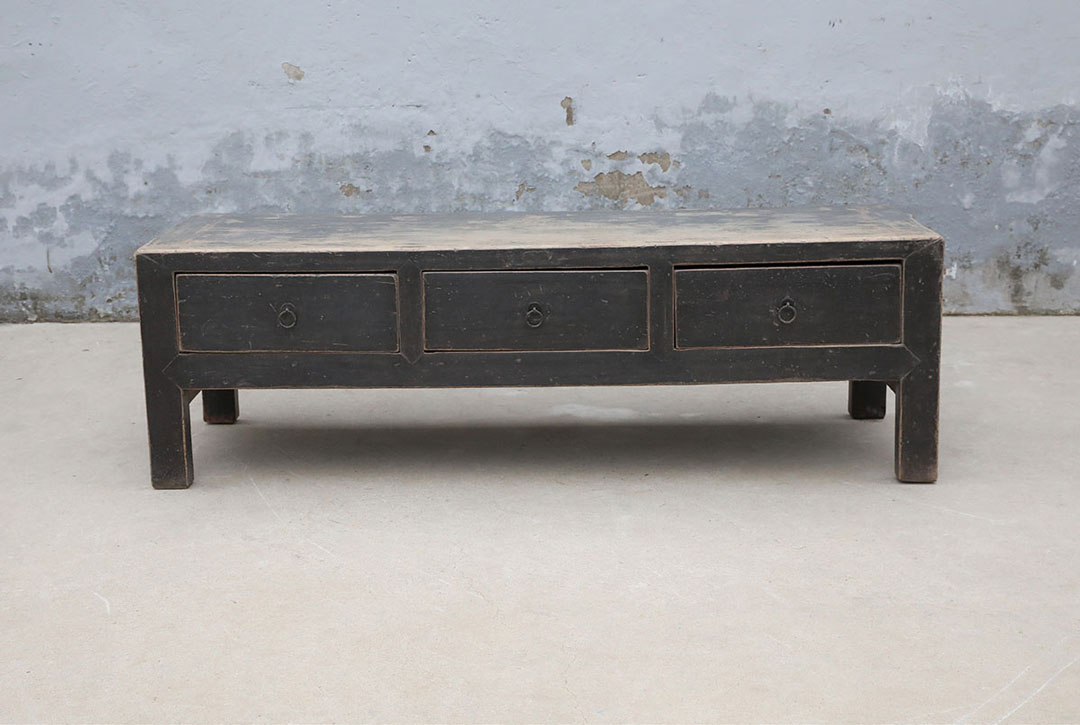 A165, Black tv cabinet with 3 drawers