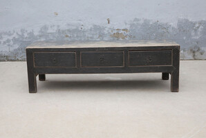 A165, Black tv cabinet with 3 drawers