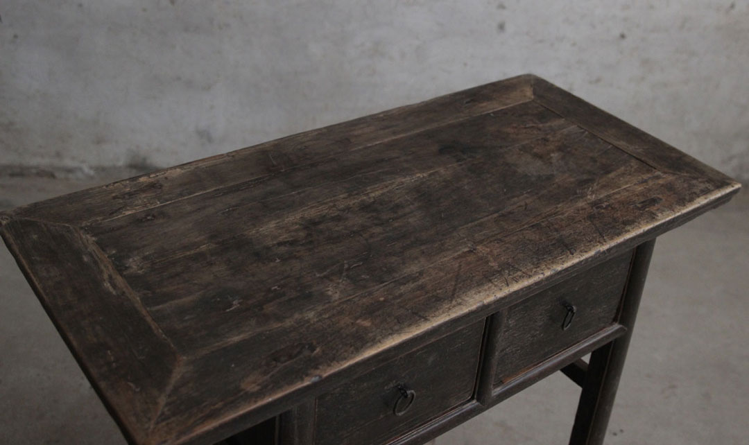 BT-1405, Black side table with 2 drawrs