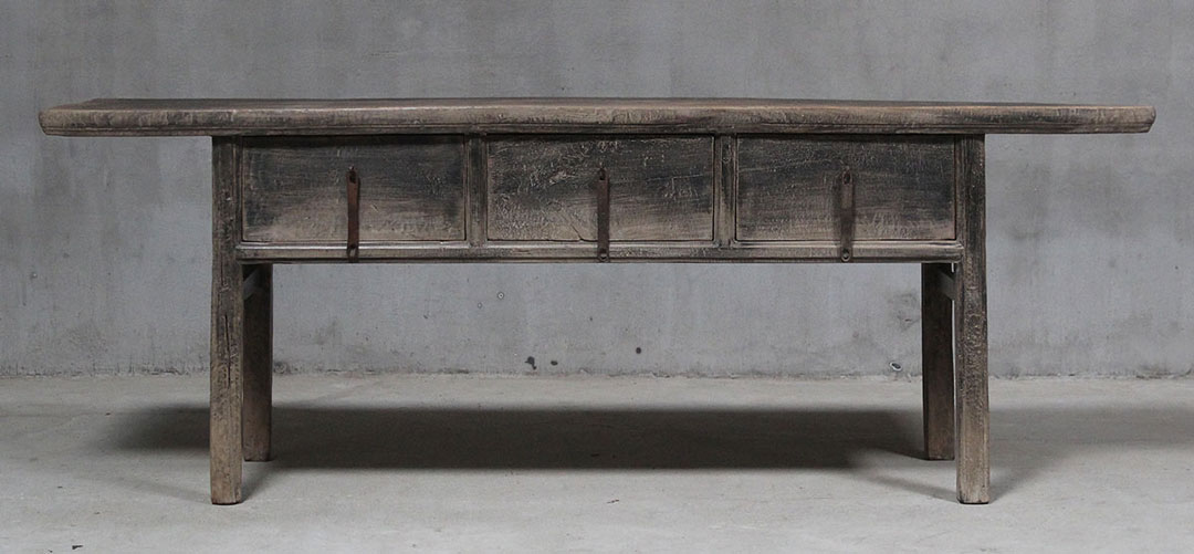 BT-1625, Black side table with 3 drawers