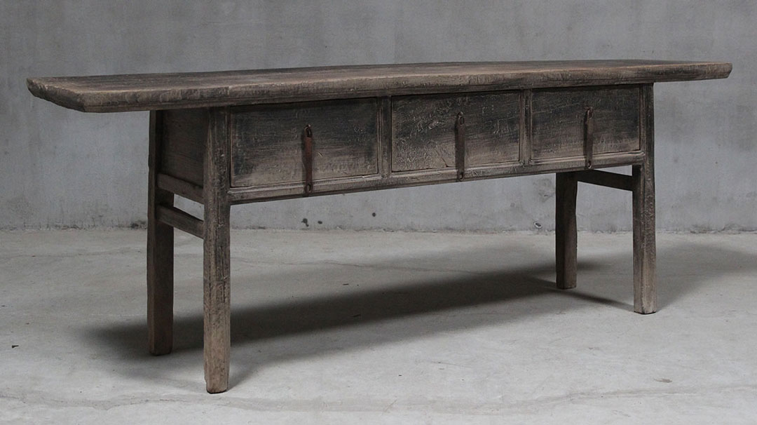 BT-1625, Black side table with 3 drawers