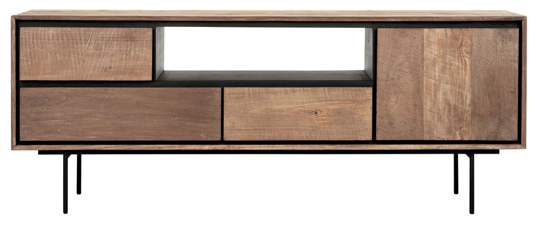 DS 500, TV cabinet with doors, drawers and open space