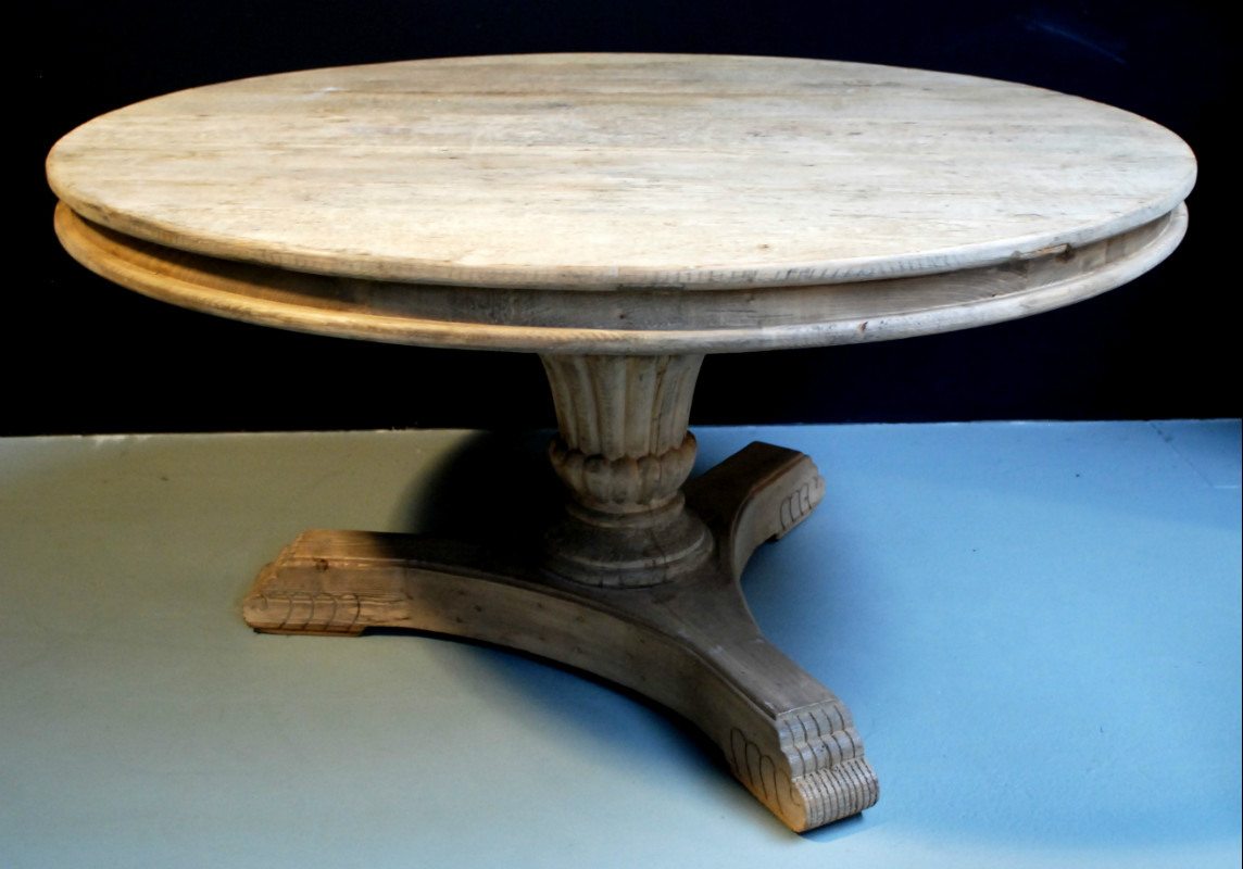 ronde tafel.Antieke ronde tafel - eetkamertafel - Antieke tafels, tafels van hout. landelijke tafels. - De Jong Interieur