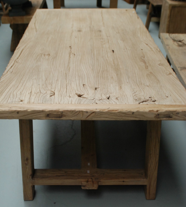 morgen Omhoog gaan Terzijde Tafel van elm hout - eetkamertafel - Antieke tafels, tafels van oud hout.  landelijke tafels. - De Jong Interieur