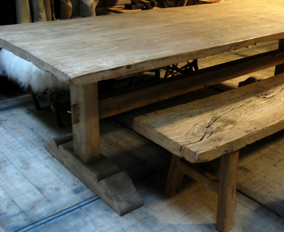 steenkool Gaan spellen Mooie grote landelijk eetkamertafel te koop, landelijke tafel -  eetkamertafel - Antieke tafels, tafels van oud hout. landelijke tafels. -  De Jong Interieur