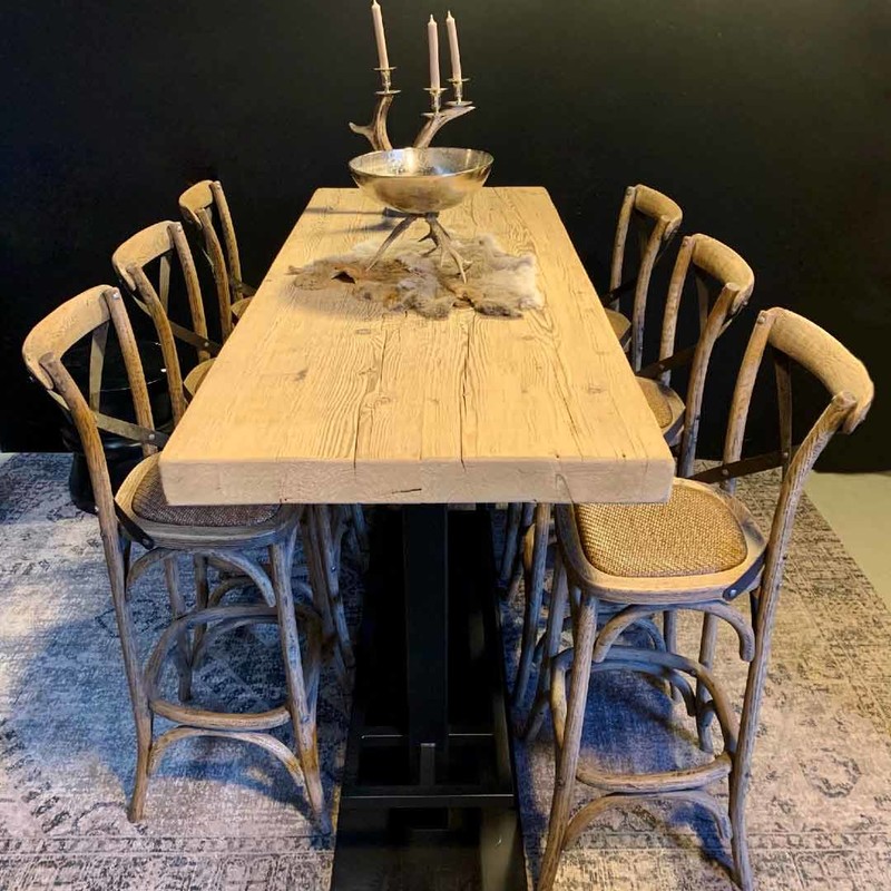 Doe mijn best Te invoegen bartafel, tafel, barmeubel, hoge tafel, hoge bartafel - eetkamertafel -  Antieke tafels, tafels van oud hout. landelijke tafels. - De Jong Interieur