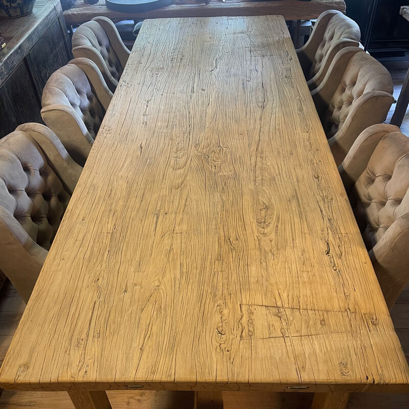 ET 155, Large dining table made of elm - eetkamertafel - Antieke tafels, tafels van oud hout. landelijke tafels. - De Jong Interieur