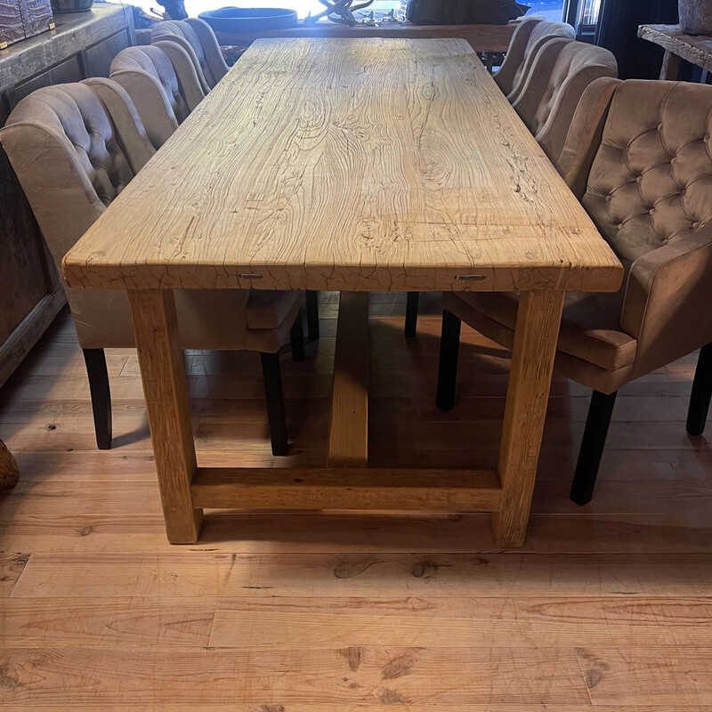 Altijd Over instelling Kan niet ET 155, Large dining table made of elm wood - eetkamertafel - Antieke  tafels, tafels van oud hout. landelijke tafels. - De Jong Interieur