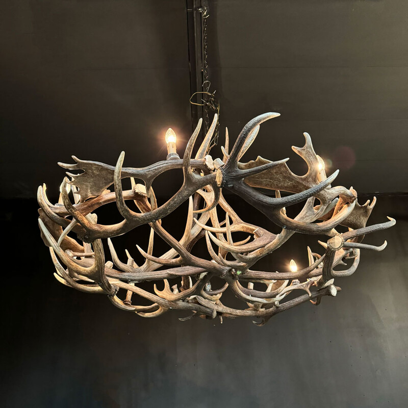 HG 222-B Big round chandlier from deer antlers