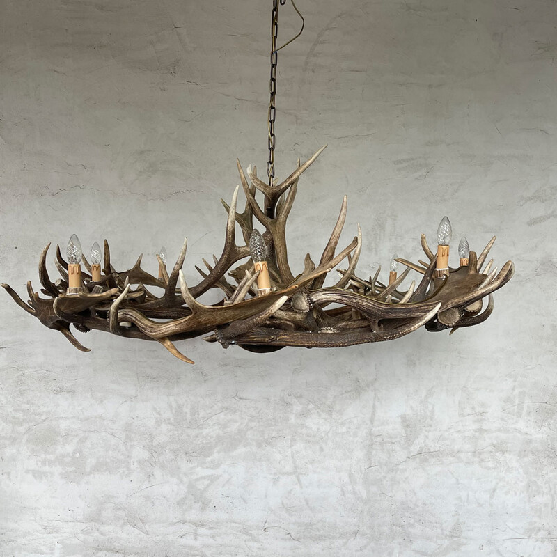 HG 222-B Big round chandlier from deer antlers