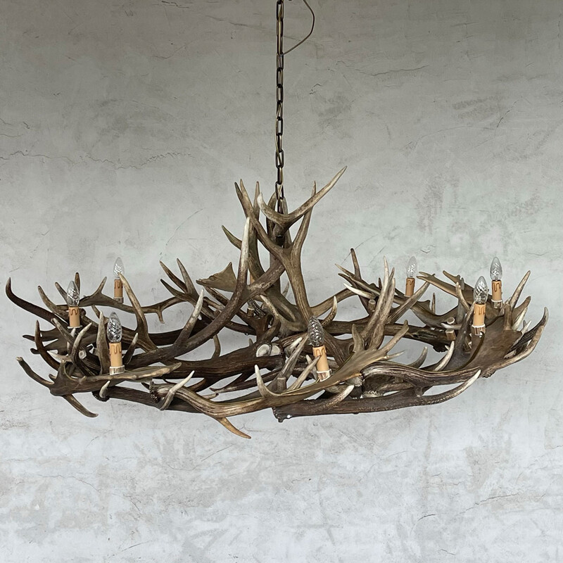 HG 222-B Big round chandlier from deer antlers