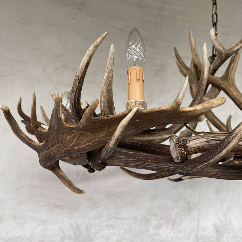 HG 222-B Big round chandlier from deer antlers