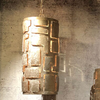 HL 127, Narrow metal pendant light with design