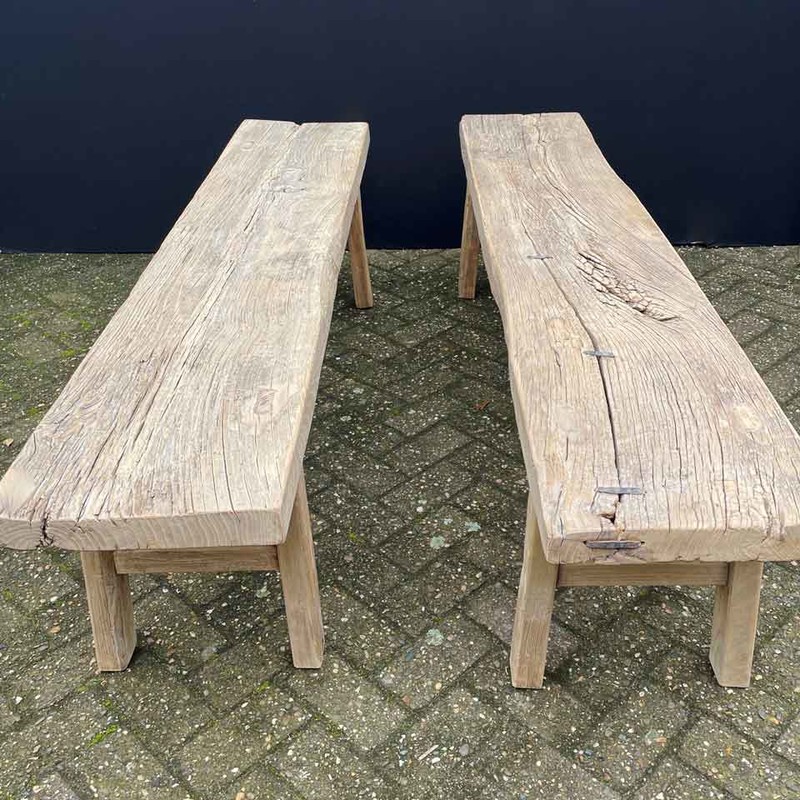 KB 106, bench - houten banken en krukjes voor binnen buiten - Zitmeubels, banken, fauteuils, stoelen sofa's - De Jong Interieur