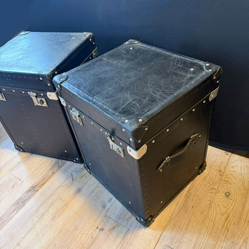 KO 182, Black leather trunk set 