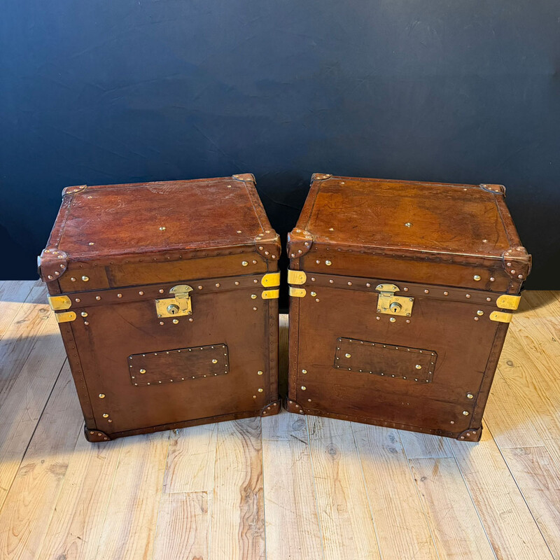 KO 186, Brown leather trunk set
