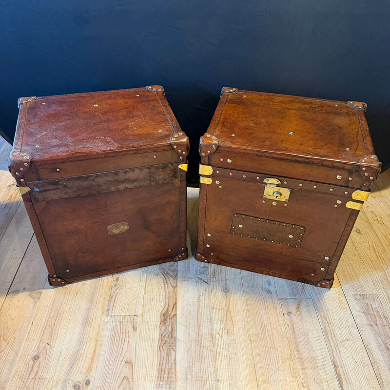 KO 186, Brown leather trunk set