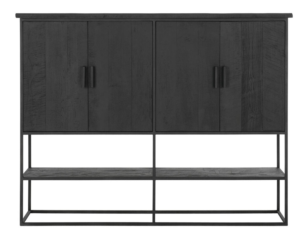 KT 310, Black cabinet with 4 doors and bottom shelf