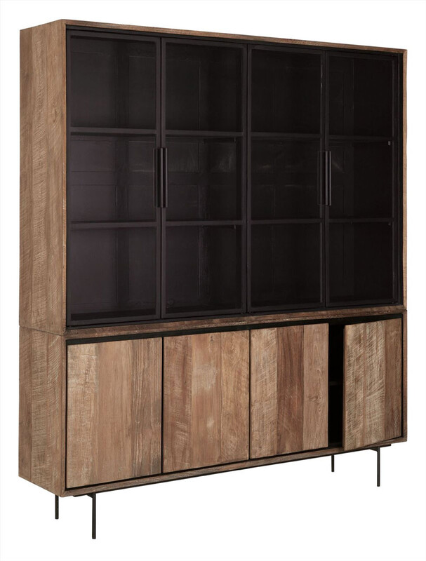 KT 322, Large cabinet with glass and wooden doors