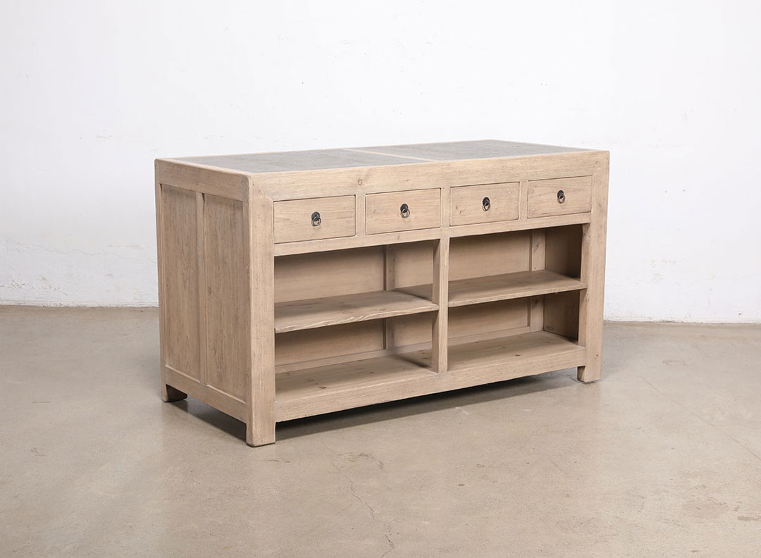 L288, Elm wood kitchen island 