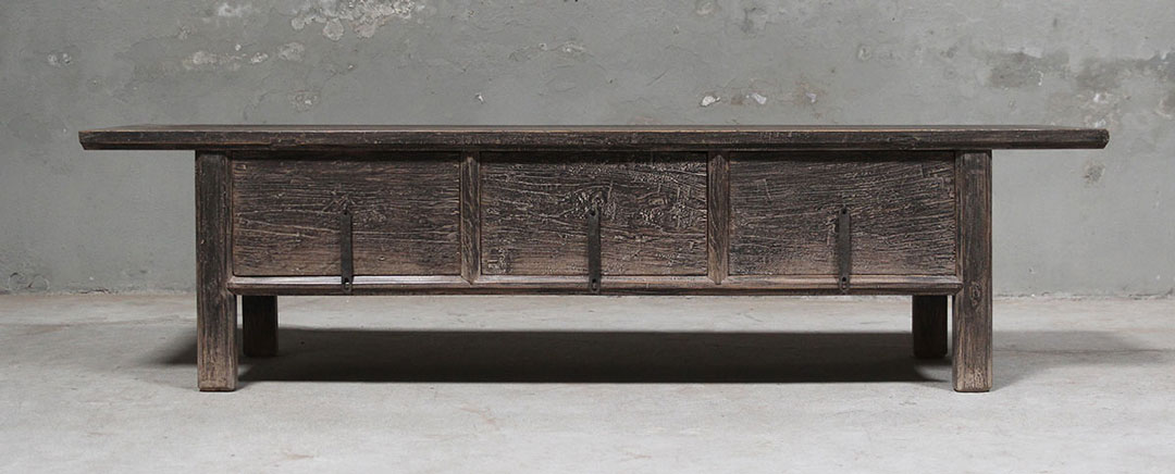 L398, Black tv cabinet with 3 drawers