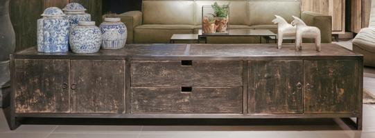 SDS 222, TV dresser of wood with steel