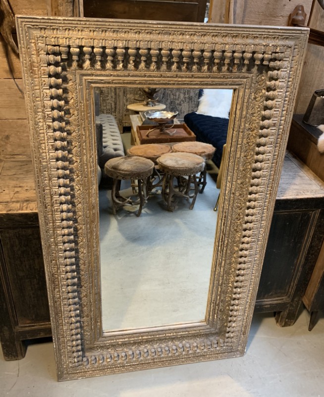 spiegel, houten vintage, spiegel, - - De Jong Interieur