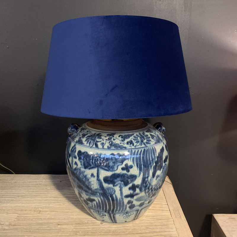 natuurkundige Afstoting eenzaam Kruiklamp Delfts Blauw - verlichting, terracotta lampen, potlampen, pot,  lamp - De Jong Interieur