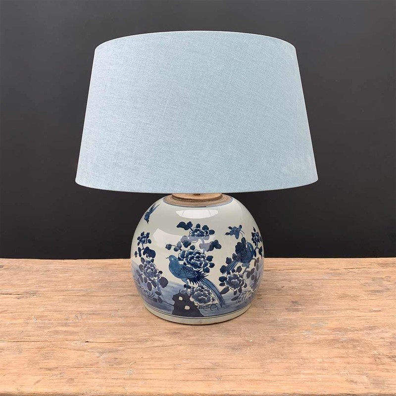 TL 190-A, blue lamp - Tafellampen - verlichting, terracotta lampen, potlampen, pot, lamp De Jong Interieur