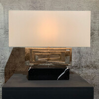 TL 227-A, Table lamp design, silver and marble foot 