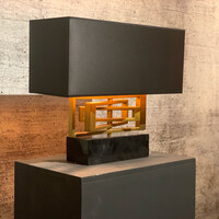 TL 227-B, Table lamp design, brass and marble