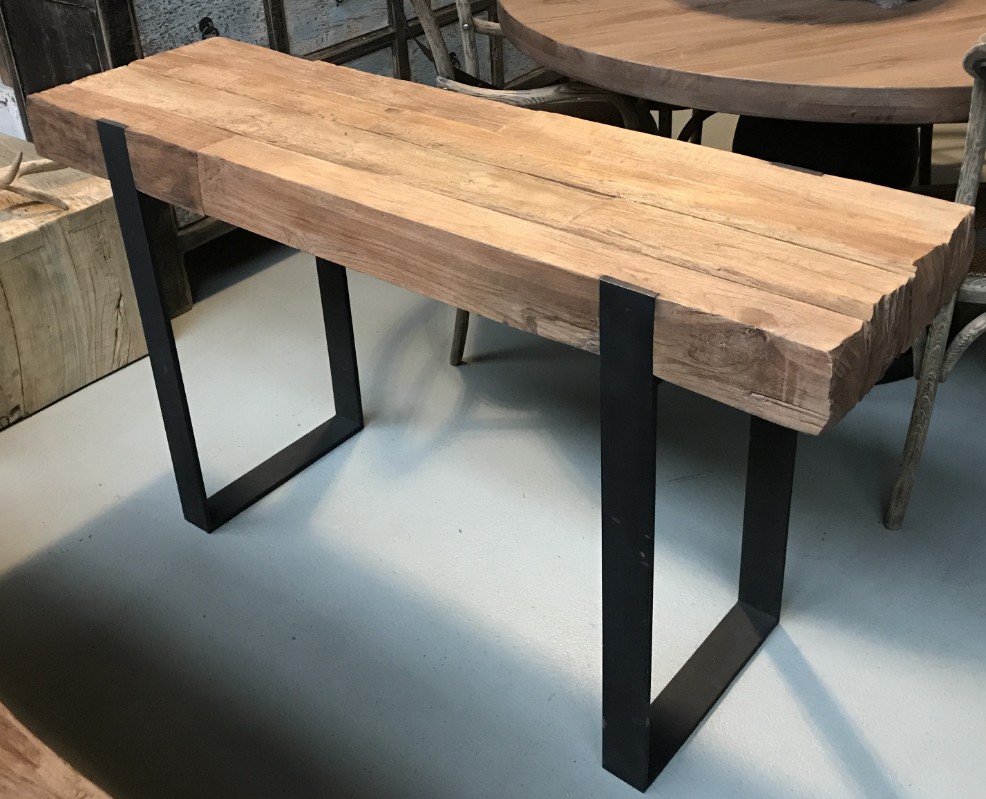 sidtetable met stalen onderstel - Sidetables - landelijke meubels, Meubels voor landelijke inrichting, - De Jong