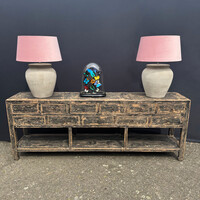 WT 216, Large side table in black patina 