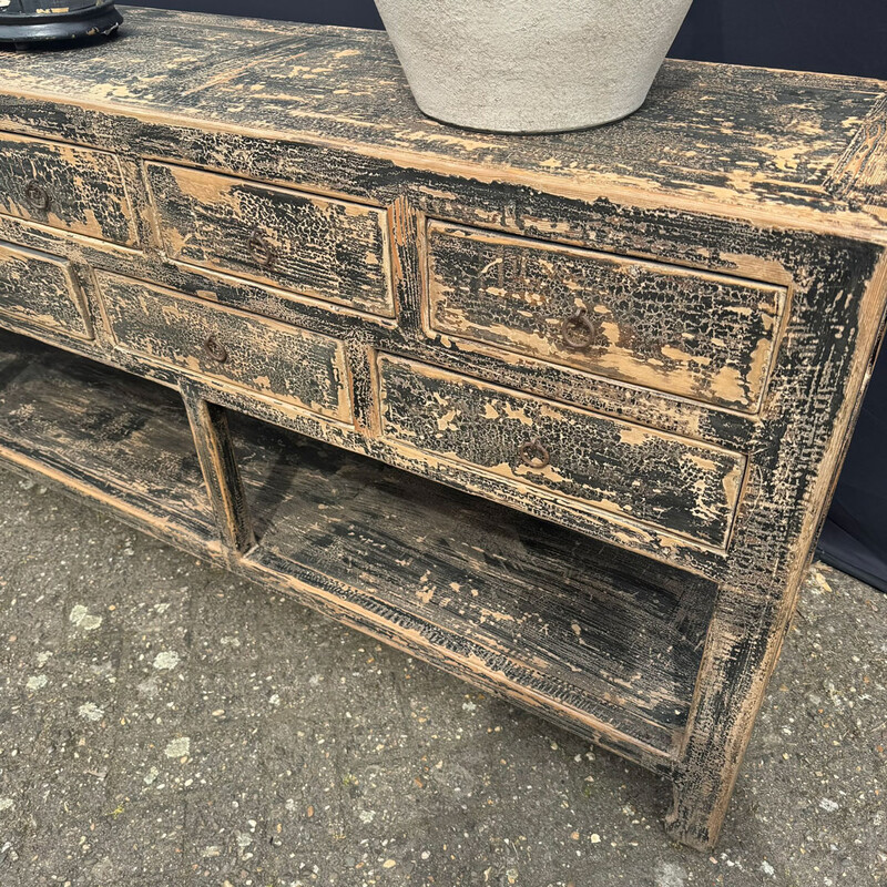WT 216, Large side table in black patina 